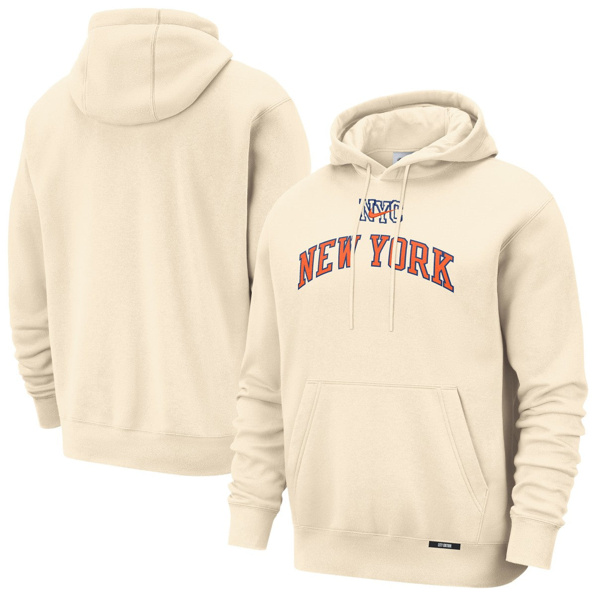 New York Knicks 2025/26 City Edition Essential Remix Club Hoodie Natural - NBA