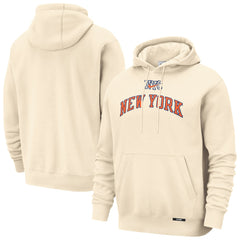 New York Knicks 2025/26 City Edition Essential Remix Club Hoodie Natural - NBA