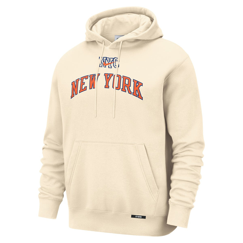 New York Knicks 2025/26 City Edition Essential Remix Club Hoodie Natural - NBA