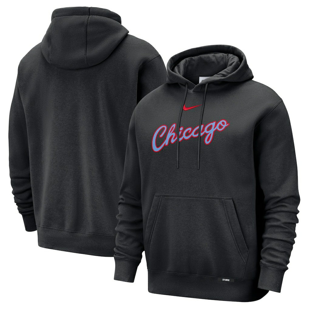 Chicago Bulls 2025/26 City Edition Essential Remix Club Hoodie Black - NBA