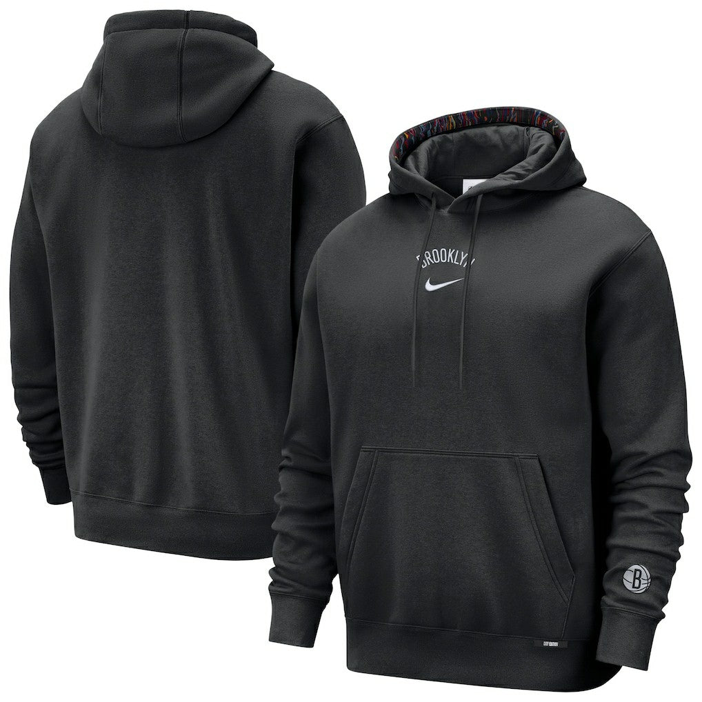 Brooklyn Nets 2025/26 City Edition Courtside Remix Premium Hoodie Black - NBA