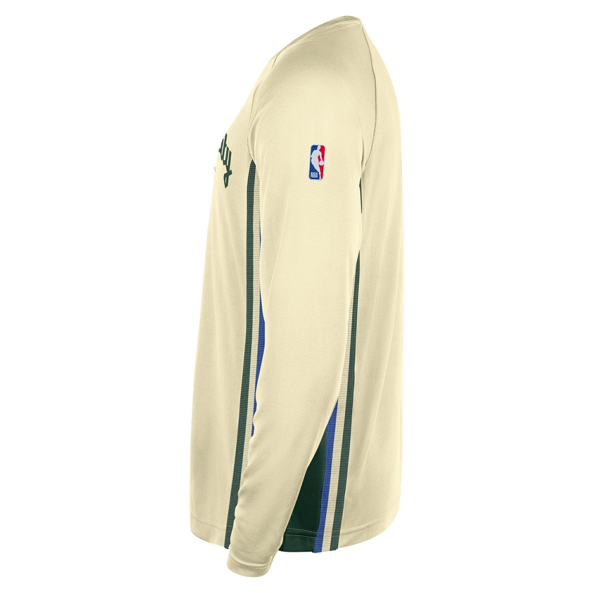 Milwaukee Bucks 2025/26 City Edition Authentic Pregame Dri-FIT Long Sleeve Shooting T-Shirt Cream - NBA