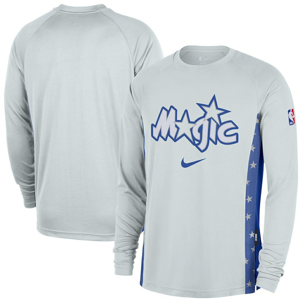 Orlando Magic 2025/26 City Edition Authentic Pregame Dri-FIT Long Sleeve Shooting T-Shirt Silver - NBA