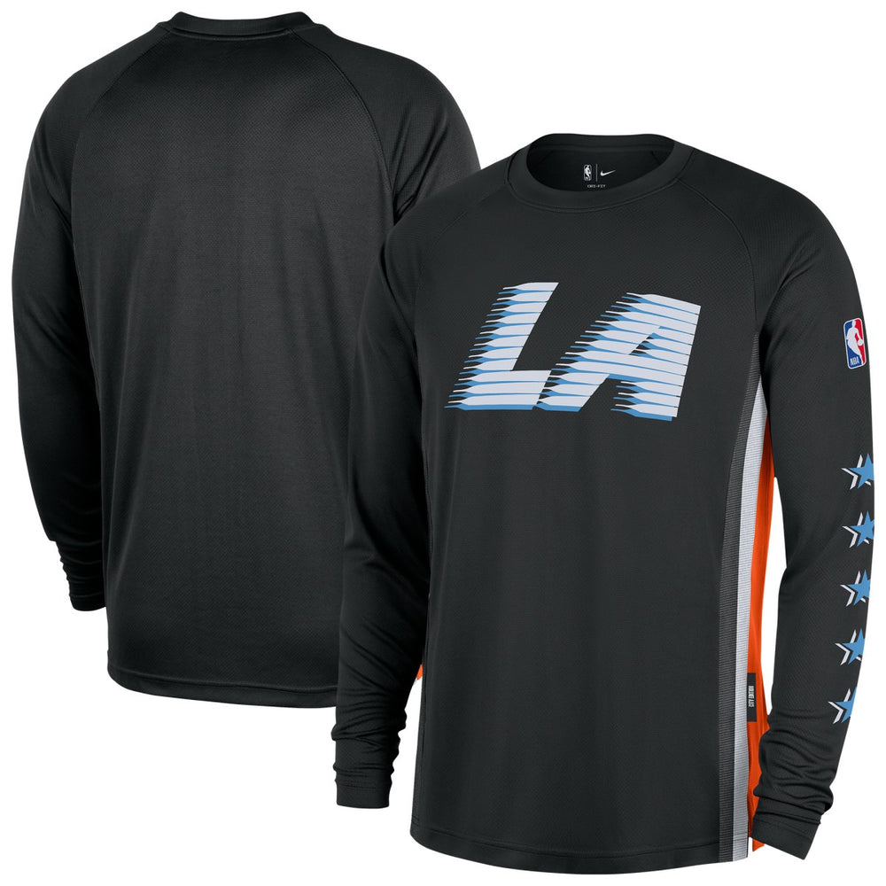 LA Clippers 2025/26 City Edition Authentic Pregame Dri-FIT Long Sleeve Shooting T-Shirt Black - NBA