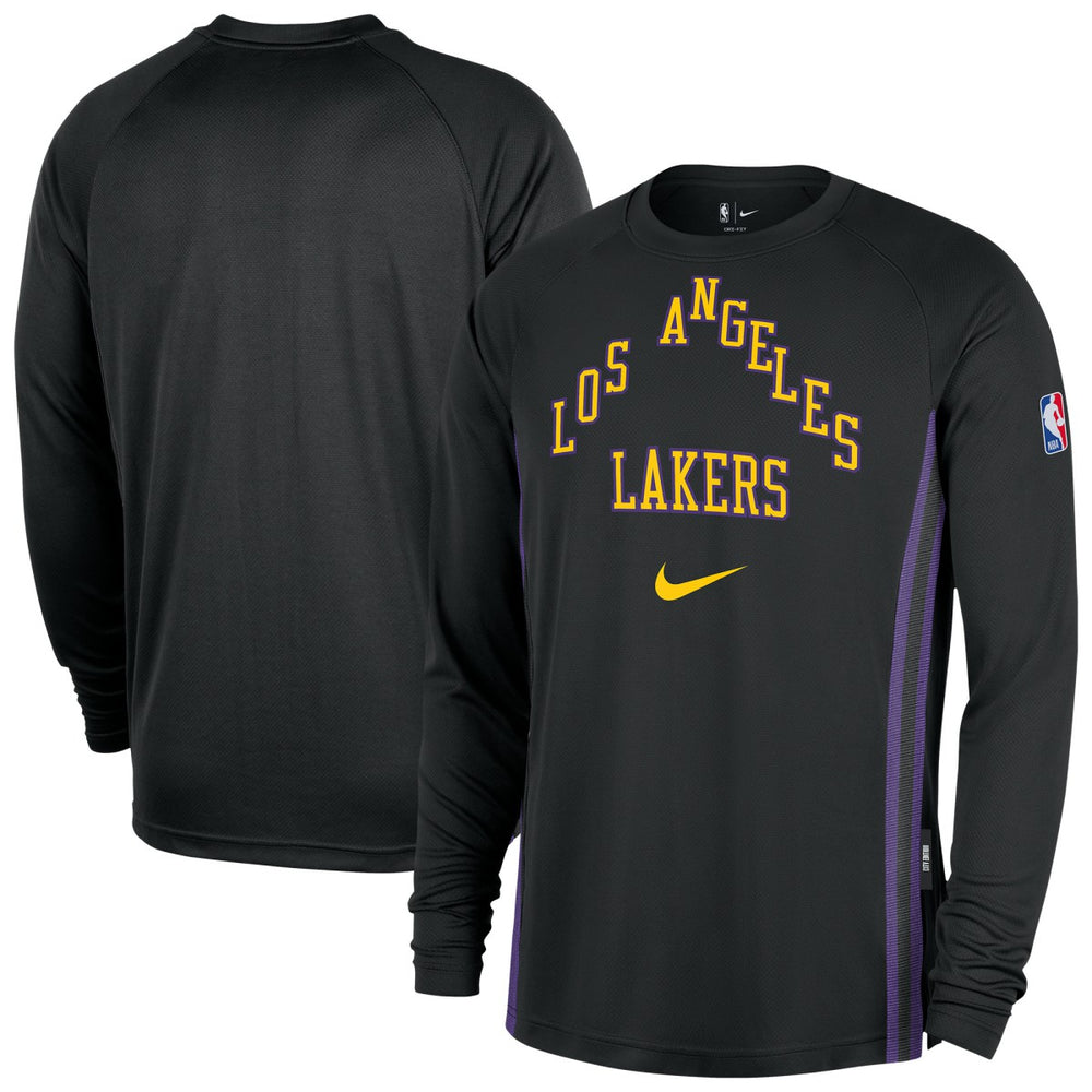 Los Angeles Lakers 2025/26 City Edition Authentic Pregame Dri-FIT Long Sleeve Shooting T-Shirt Black - NBA