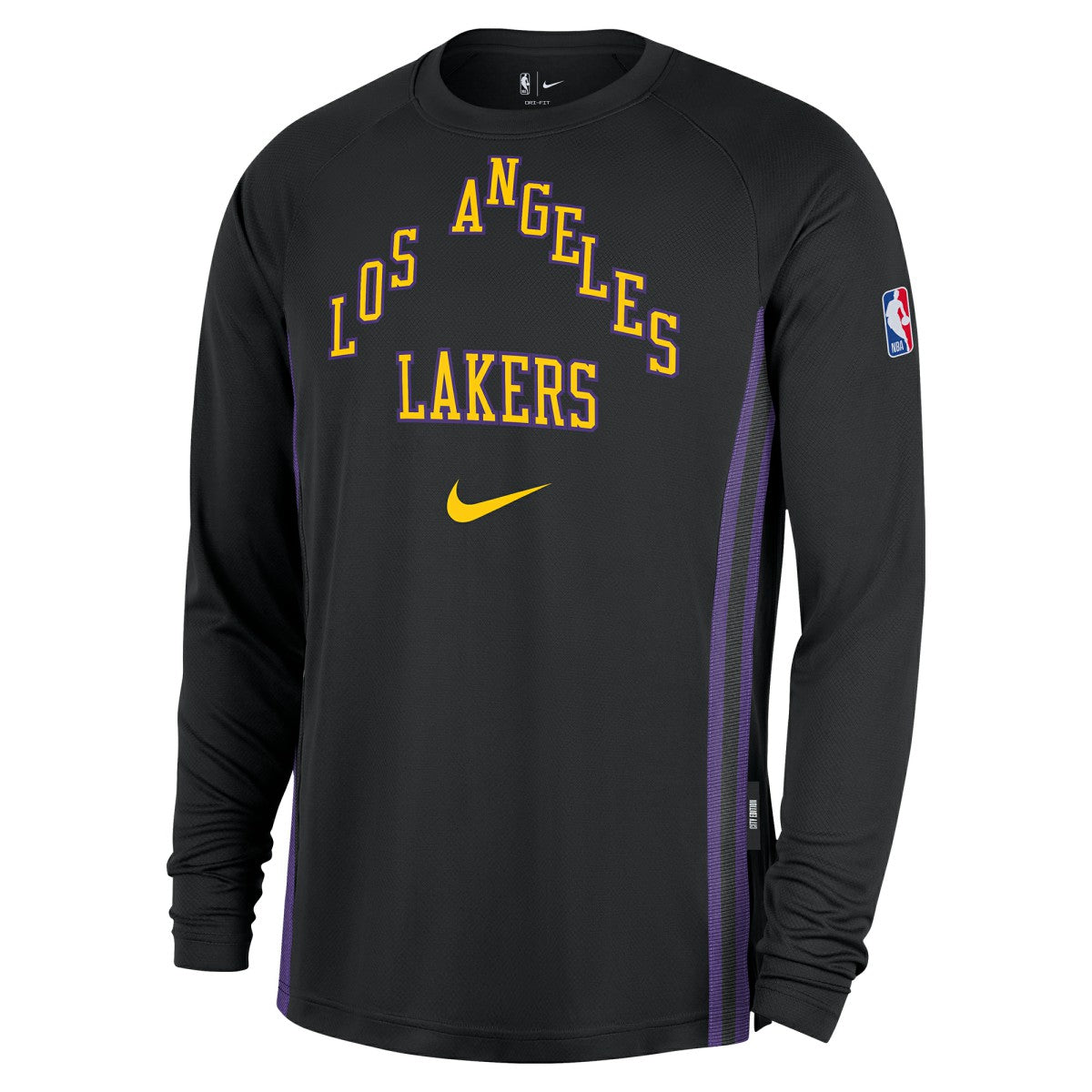 Los Angeles Lakers 2025/26 City Edition Authentic Pregame Dri-FIT Long Sleeve Shooting T-Shirt Black - NBA