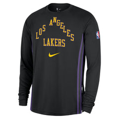 Los Angeles Lakers 2025/26 City Edition Authentic Pregame Dri-FIT Long Sleeve Shooting T-Shirt Black - NBA