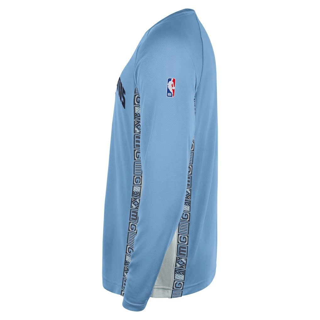 Memphis Grizzlies 2025/26 City Edition Authentic Pregame Dri-FIT Long Sleeve Shooting T-Shirt Light Blue - NBA