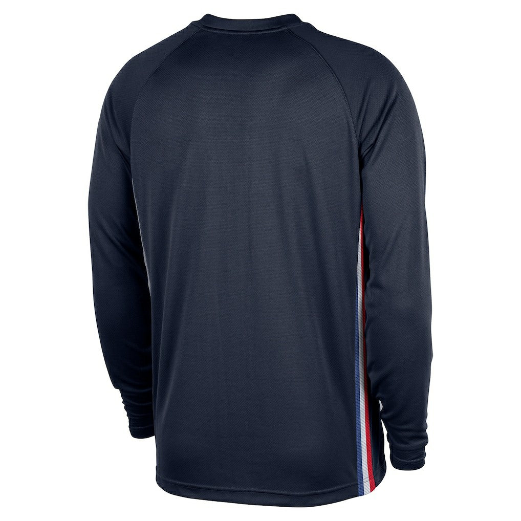 Philadelphia 76ers 2025/26 City Edition Authentic Pregame Dri-FIT Long Sleeve Shooting T-Shirt Navy - NBA