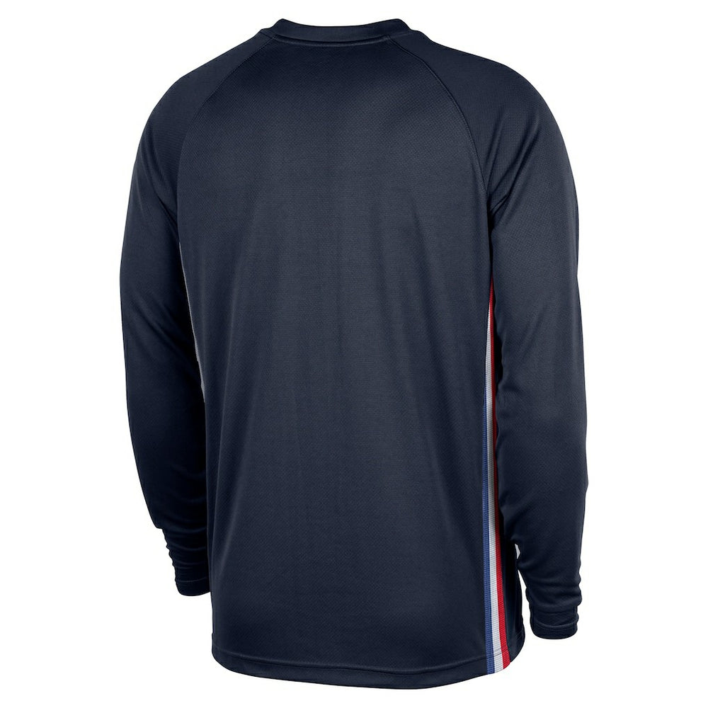 Philadelphia 76ers 2025/26 City Edition Authentic Pregame Dri-FIT Long Sleeve Shooting T-Shirt Navy - NBA