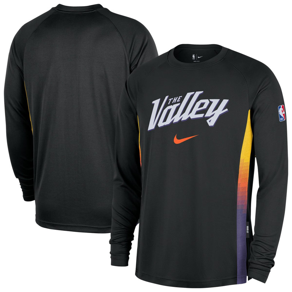 Phoenix Suns 2025/26 City Edition Authentic Pregame Dri-FIT Long Sleeve Shooting T-Shirt Black - NBA