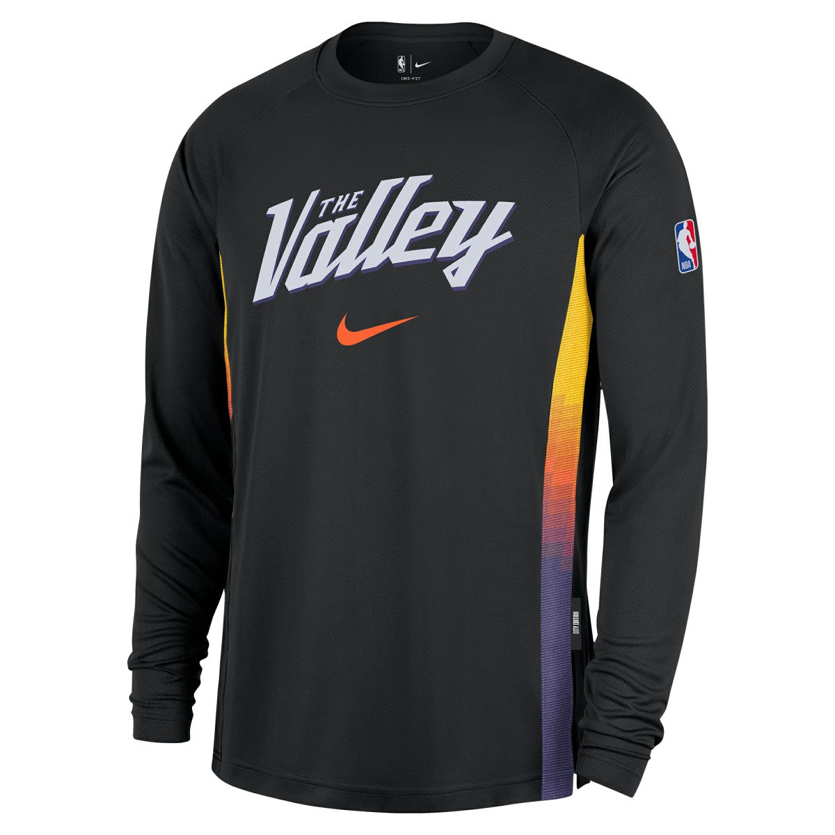 Phoenix Suns 2025/26 City Edition Authentic Pregame Dri-FIT Long Sleeve Shooting T-Shirt Black - NBA
