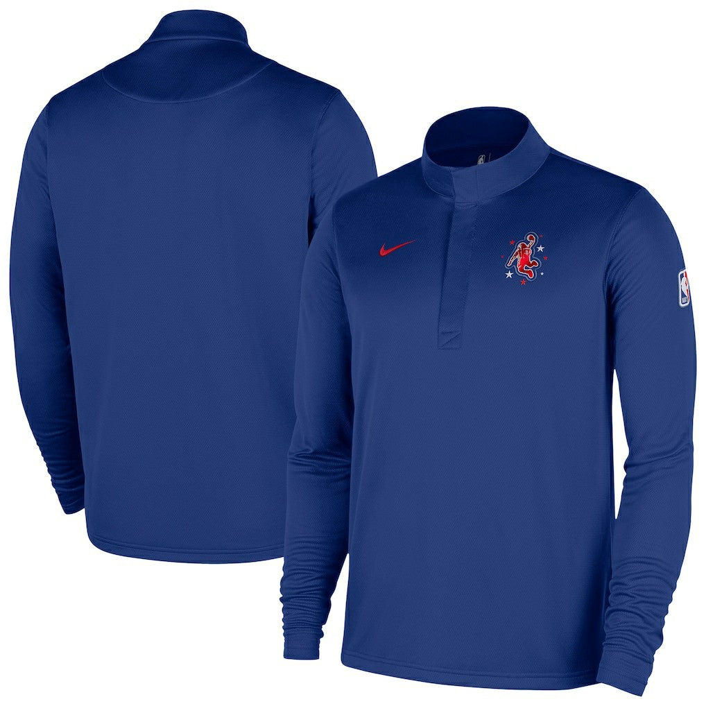 Houston Rockets 2025/26 City Edition Remix Authentic Coaches Dri-FIT Half-Zip Top Blue - NBA