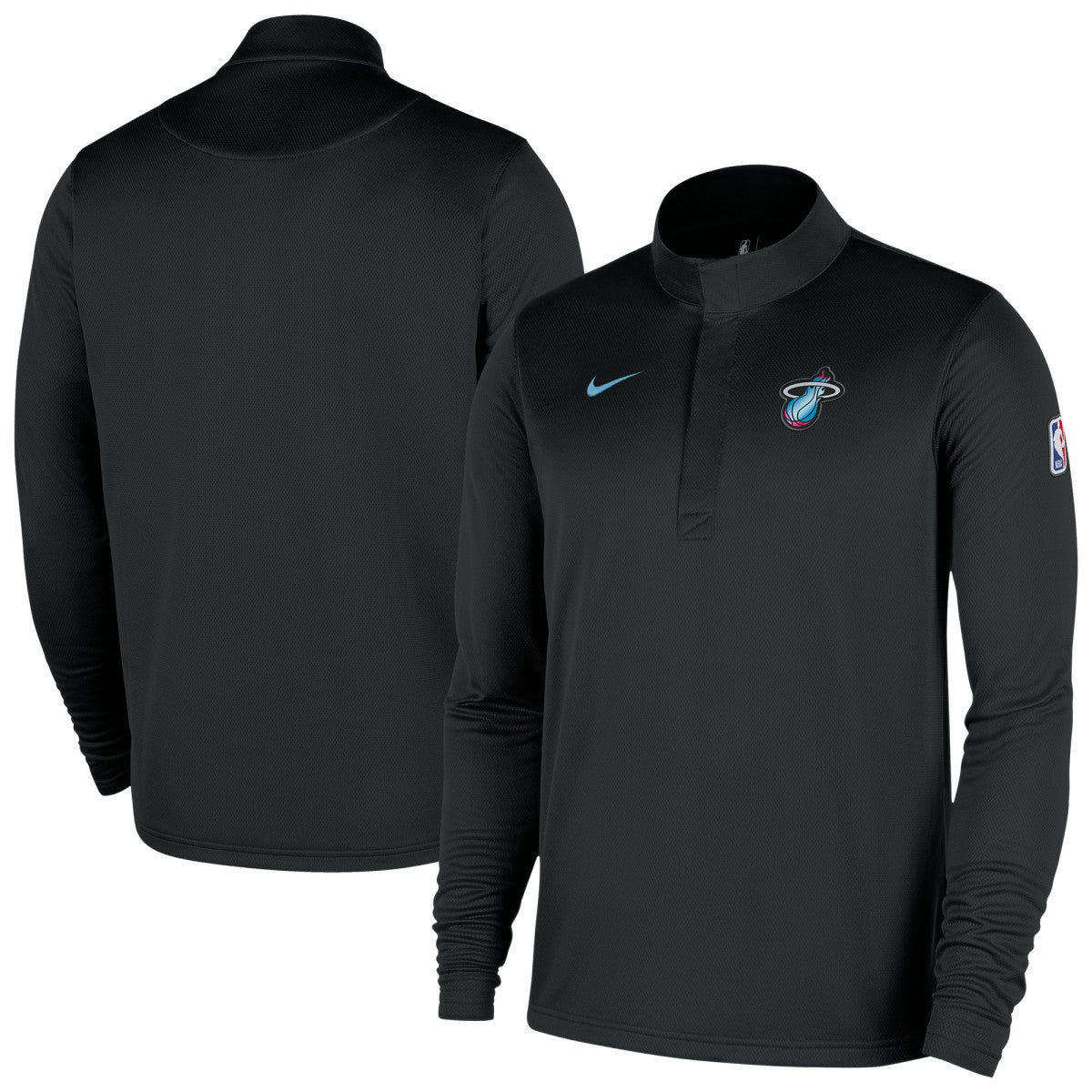 Miami Heat 2025/26 City Edition Remix Authentic Coaches Dri-FIT Half-Zip Top Black - NBA