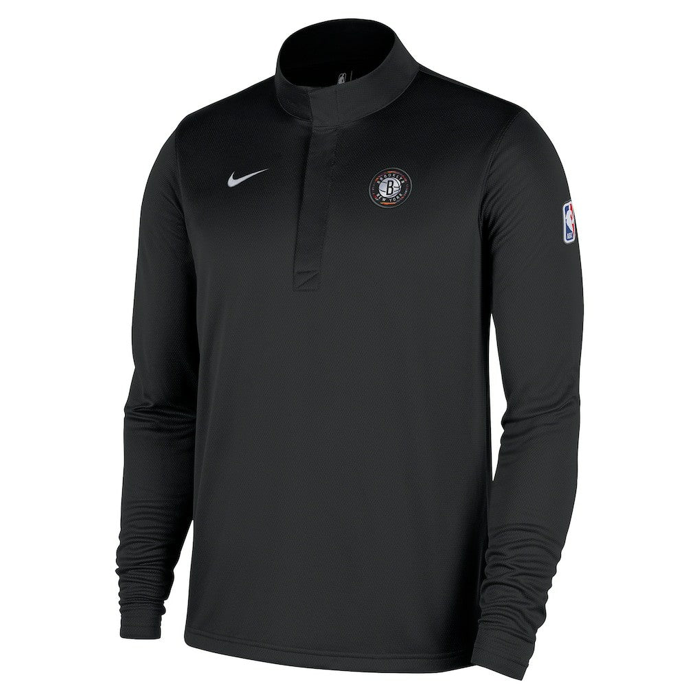 Brooklyn Nets 2025/26 City Edition Remix Authentic Coaches Dri-FIT Half-Zip Top Black - NBA
