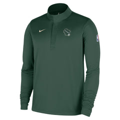 Milwaukee Bucks 2025/26 City Edition Remix Authentic Coaches Dri-FIT Half-Zip Top Hunter Green - NBA