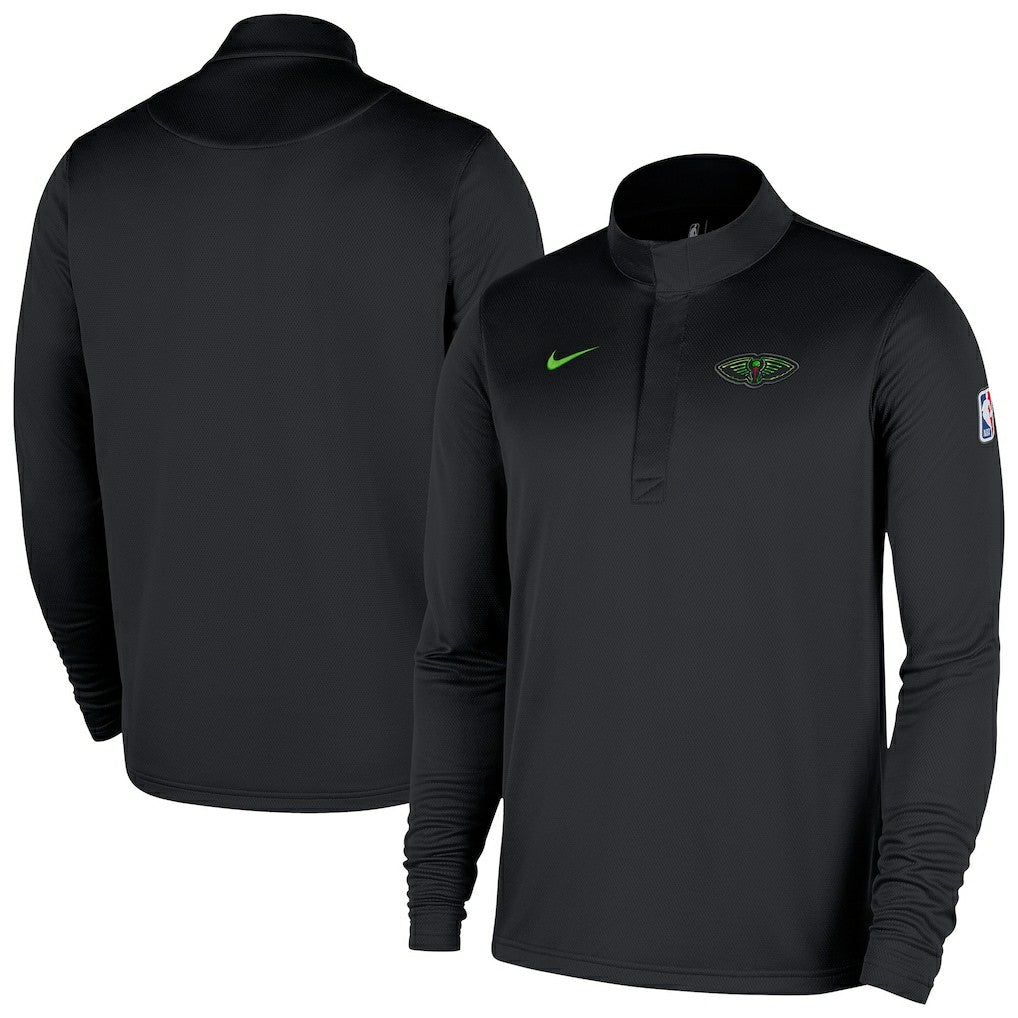 New Orleans Pelicans 2025/26 City Edition Remix Authentic Coaches Dri-FIT Half-Zip Top Black - NBA