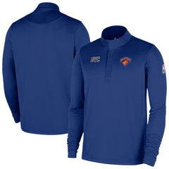 New York Knicks 2025/26 City Edition Remix Authentic Coaches Dri-FIT Half-Zip Top Blue - NBA