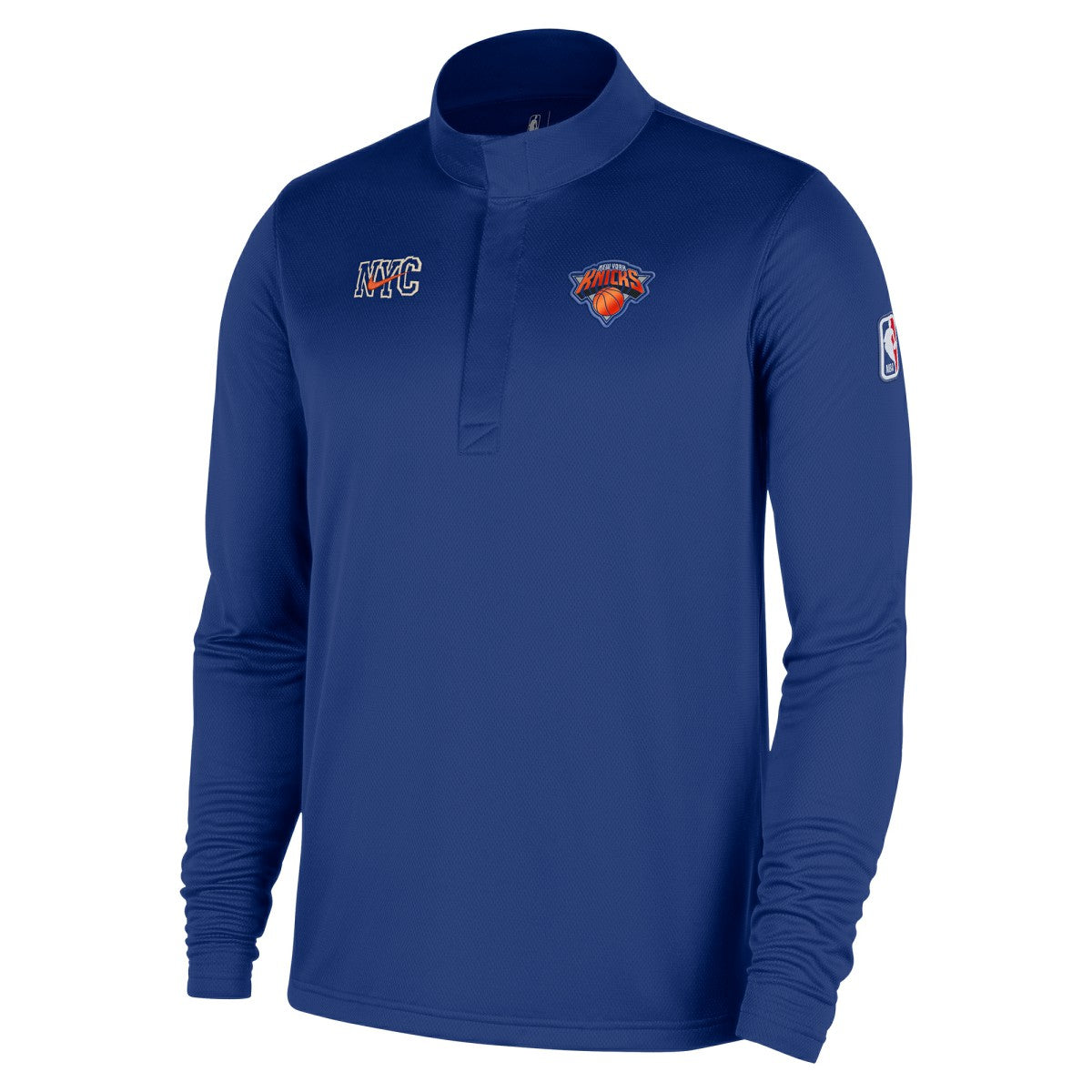 New York Knicks 2025/26 City Edition Remix Authentic Coaches Dri-FIT Half-Zip Top Blue - NBA
