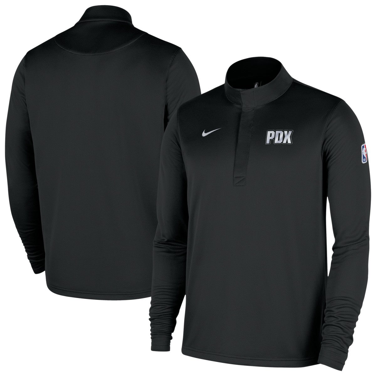 Portland Trail Blazers 2025/26 City Edition Remix Authentic Coaches Dri-FIT Half-Zip Top Black - NBA