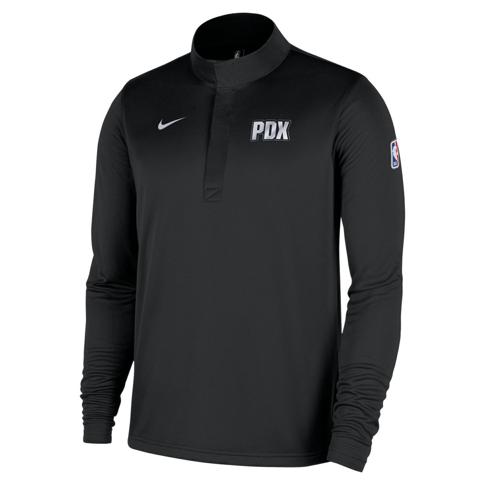 Portland Trail Blazers 2025/26 City Edition Remix Authentic Coaches Dri-FIT Half-Zip Top Black - NBA