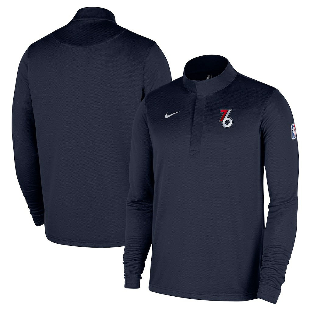 Philadelphia 76ers 2025/26 City Edition Remix Authentic Coaches Dri-FIT Half-Zip Pullover Navy - NBA