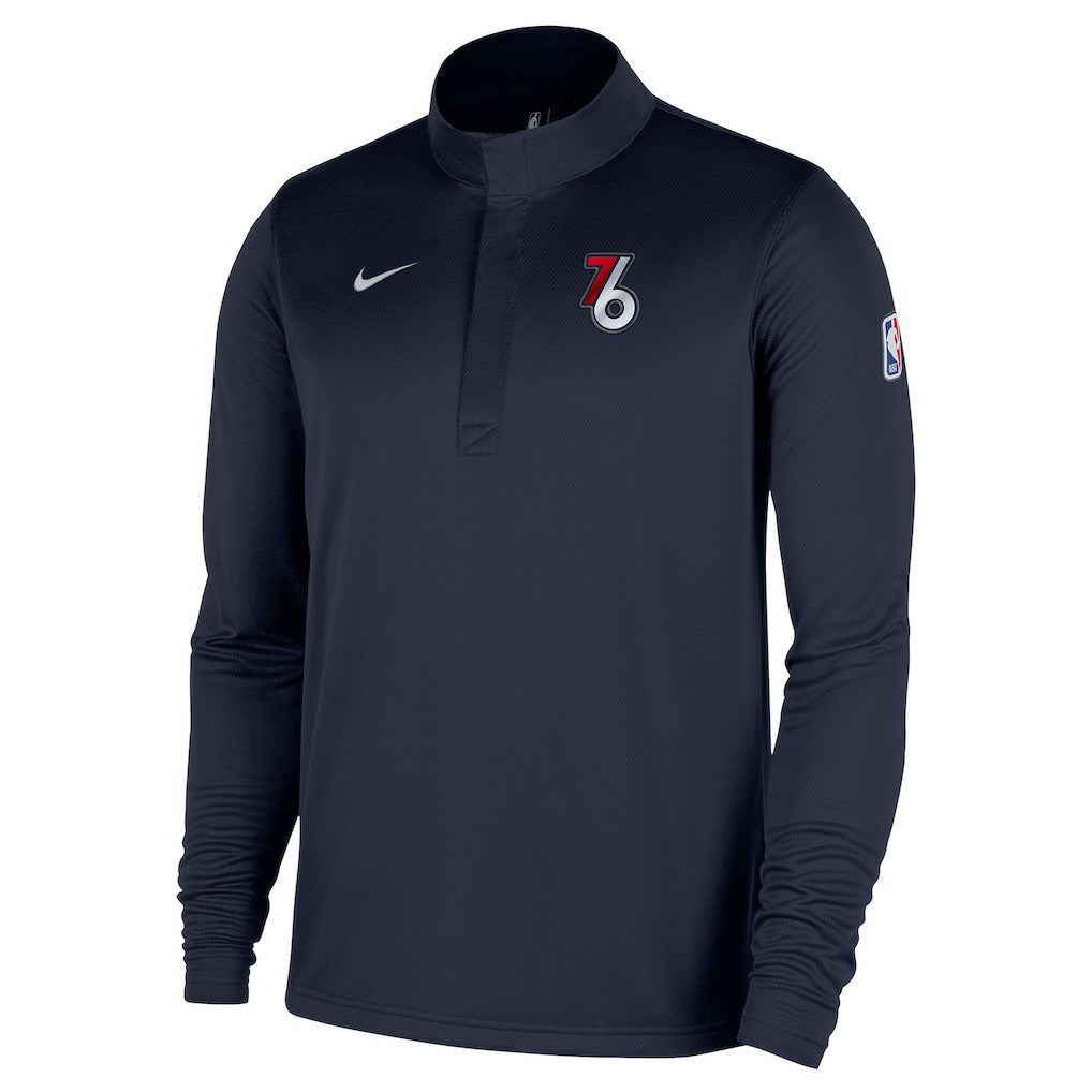 Philadelphia 76ers 2025/26 City Edition Remix Authentic Coaches Dri-FIT Half-Zip Pullover Navy - NBA