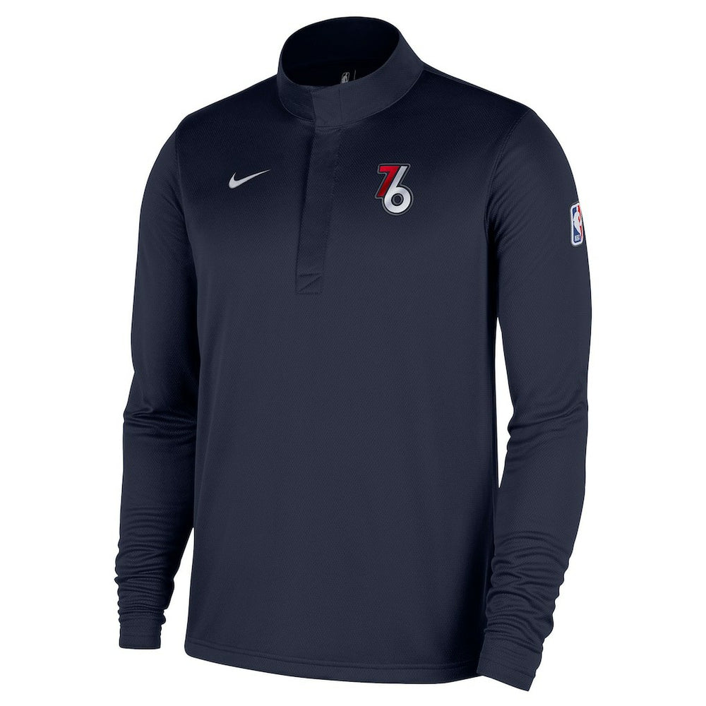 Philadelphia 76ers 2025/26 City Edition Remix Authentic Coaches Dri-FIT Half-Zip Pullover Navy - NBA