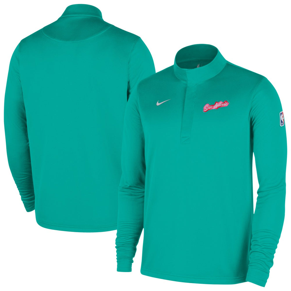 San Antonio Spurs 2025/26 City Edition Remix Authentic Coaches Dri-FIT Half-Zip Top Green - NBA