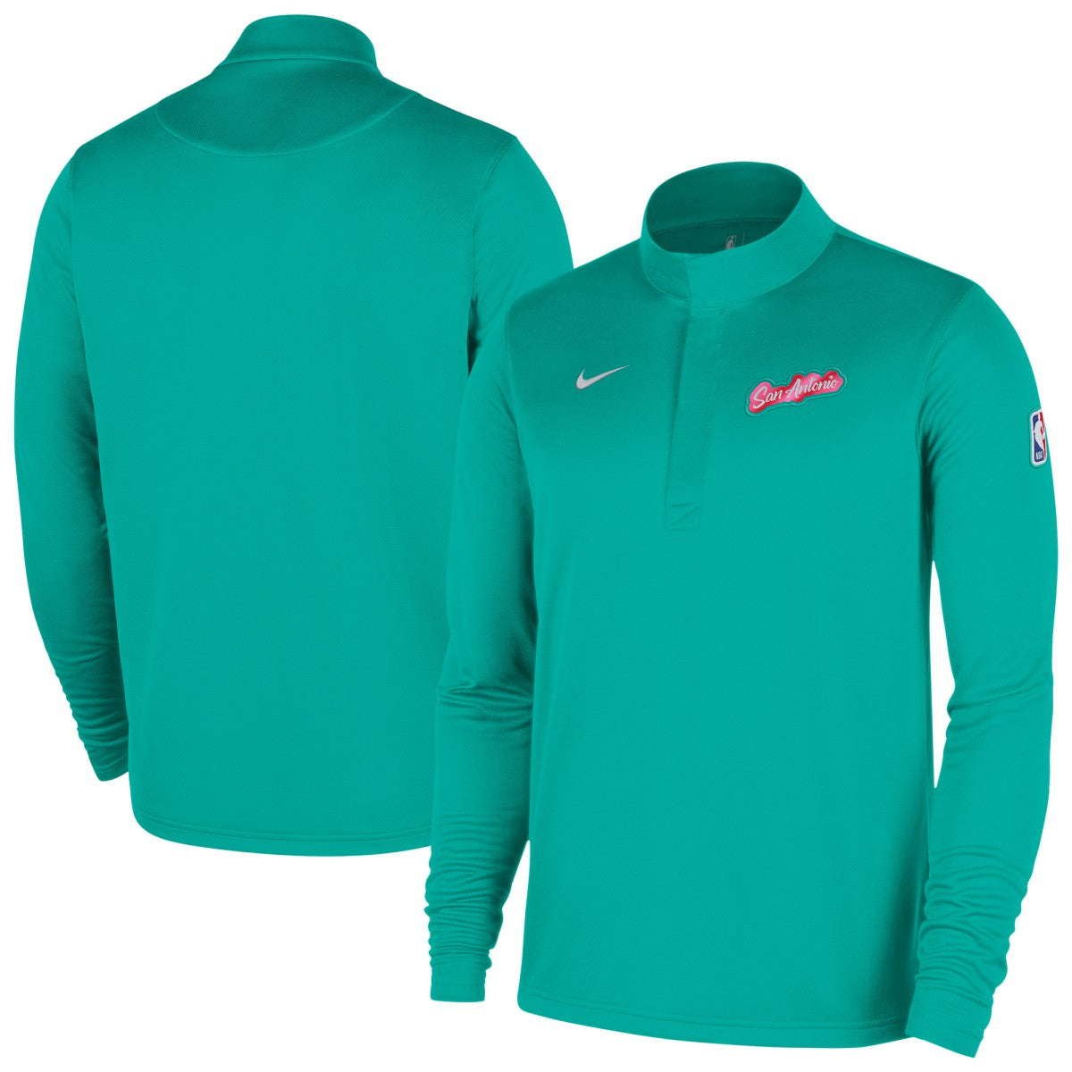San Antonio Spurs 2025/26 City Edition Remix Authentic Coaches Dri-FIT Half-Zip Top Green - NBA