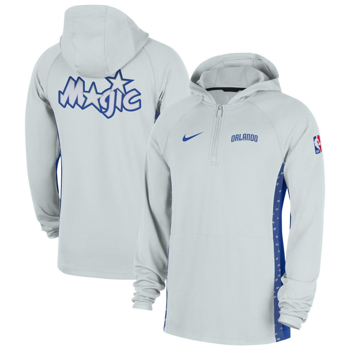 Orlando Magic 2025/26 City Edition Remix Authentic On-Court Quarter-Zip Dri-FIT Hooded Jacket Silver - NBA