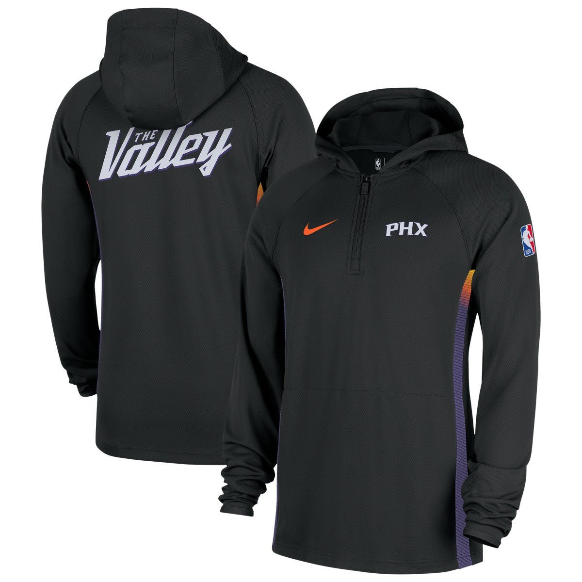 Phoenix Suns 2025/26 City Edition Remix Authentic On-Court Quarter-Zip Dri-FIT Hooded Jacket Black - NBA