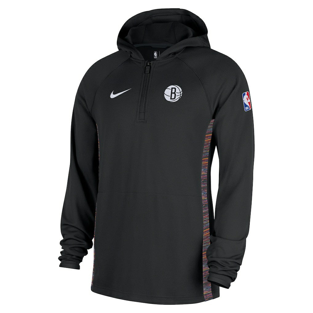Brooklyn Nets 2025/26 City Edition Remix Authentic On-Court Quarter-Zip Dri-FIT Hooded Jacket Black - NBA