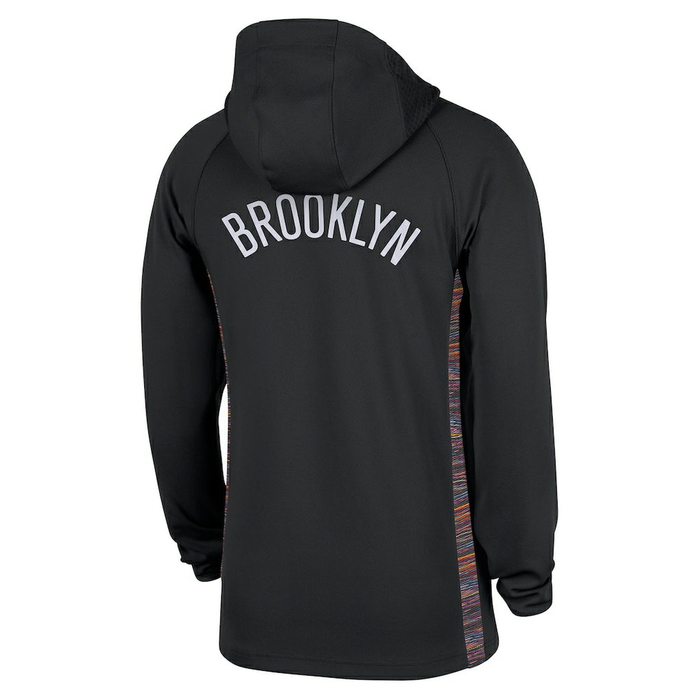 Brooklyn Nets 2025/26 City Edition Remix Authentic On-Court Quarter-Zip Dri-FIT Hooded Jacket Black - NBA