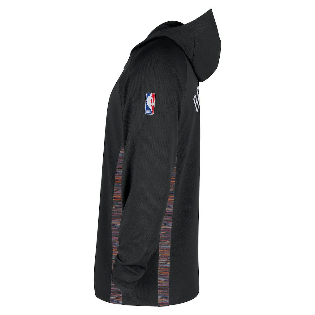 Brooklyn Nets 2025/26 City Edition Remix Authentic On-Court Quarter-Zip Dri-FIT Hooded Jacket Black - NBA