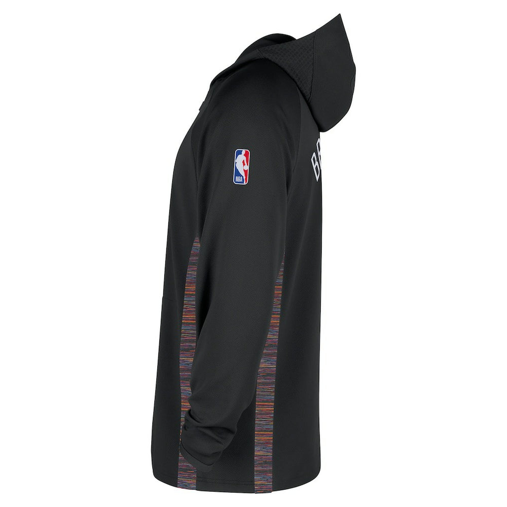 Brooklyn Nets 2025/26 City Edition Remix Authentic On-Court Quarter-Zip Dri-FIT Hooded Jacket Black - NBA