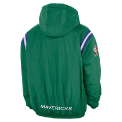 Dallas Mavericks Hardwood Classics Therma-FIT Half-Zip Hooded Windbreaker Green - NBA