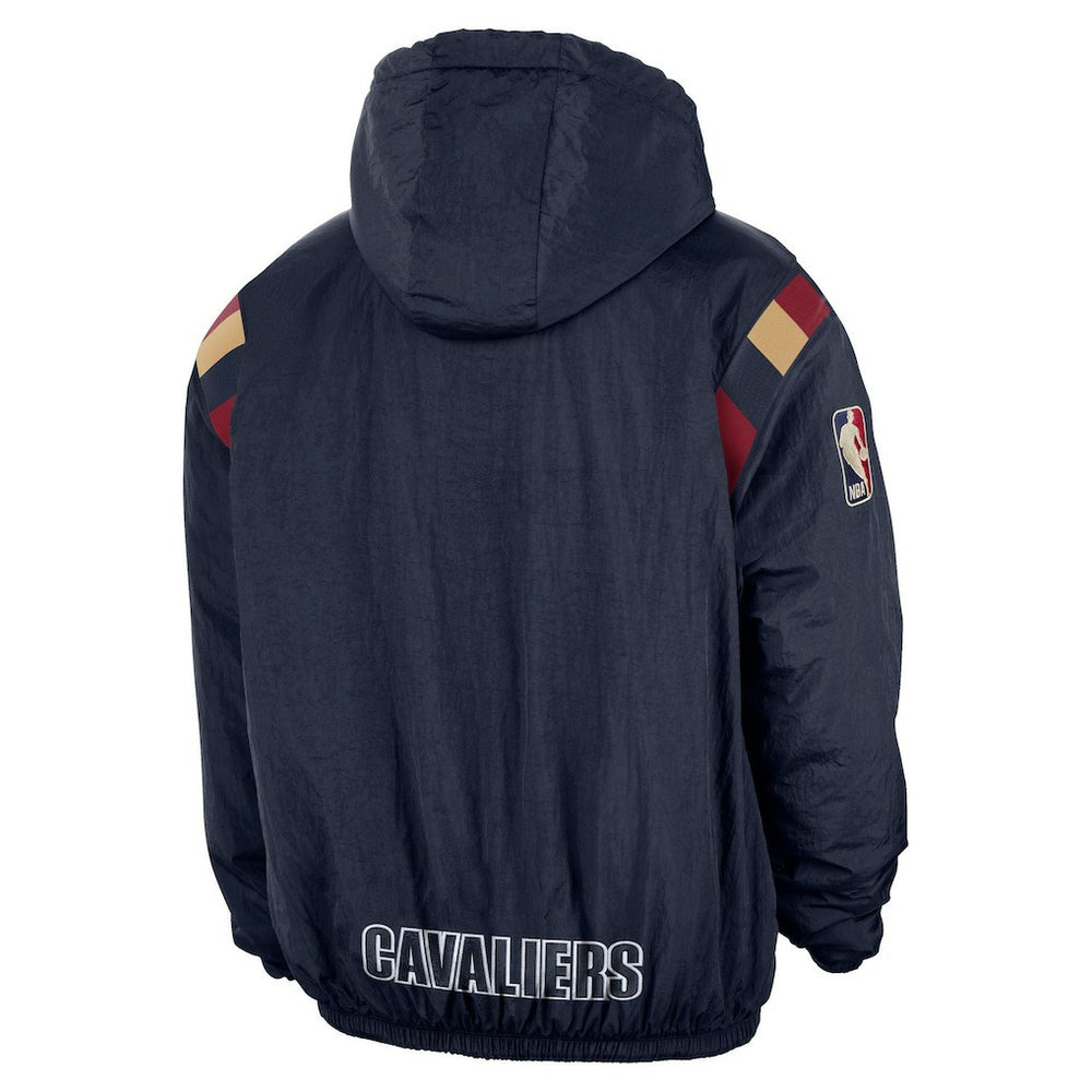Cleveland Cavaliers Hardwood Classics Therma-FIT Half-Zip Hooded Windbreaker Navy - NBA