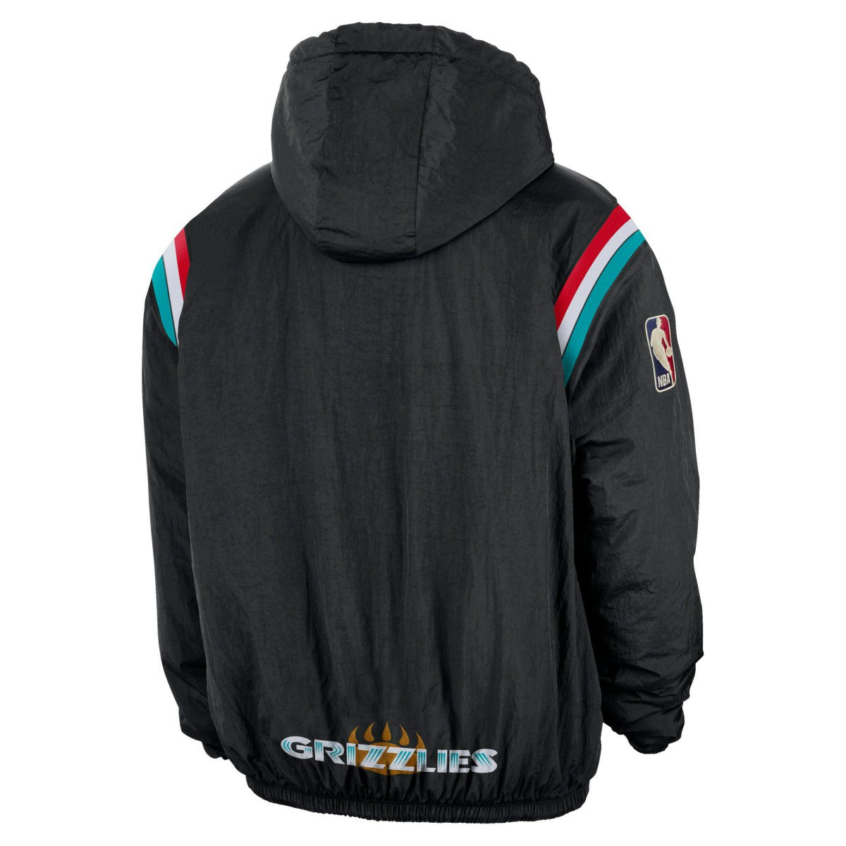 Memphis Grizzlies Hardwood Classics Therma-FIT Half-Zip Hooded Windbreaker Black - NBA