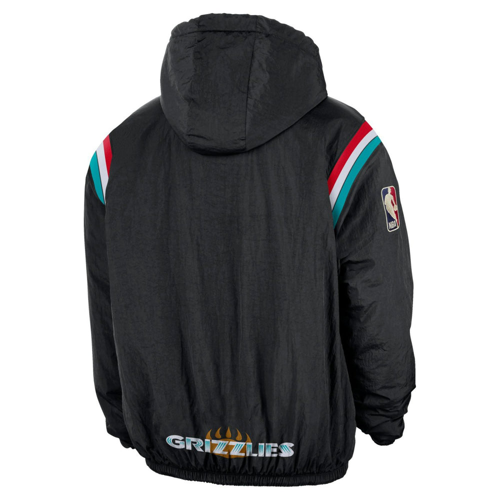 Memphis Grizzlies Hardwood Classics Therma-FIT Half-Zip Hooded Windbreaker Black - NBA