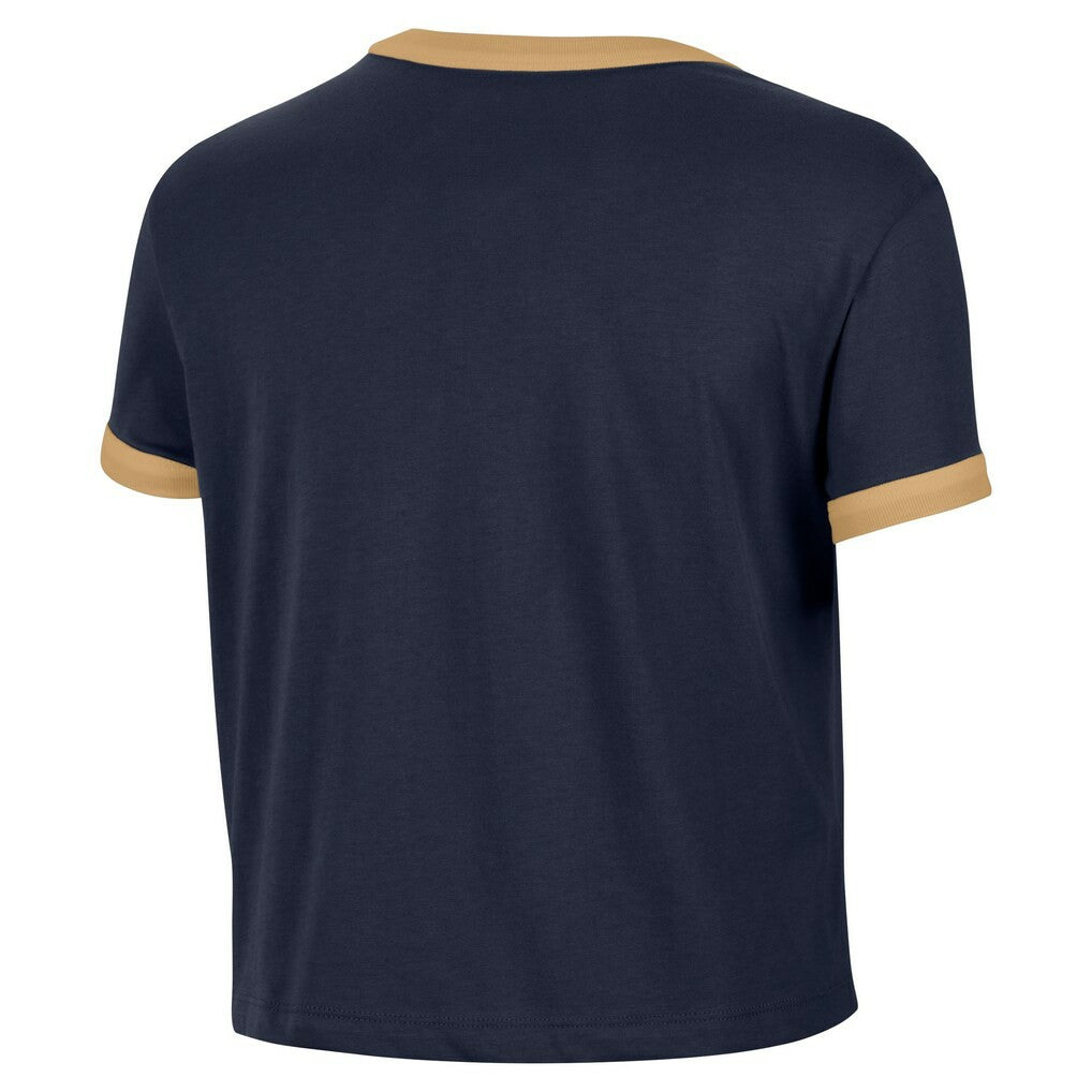 Cleveland Cavaliers Women's Classic Edition Hardwood Classics Essential Vintage Ringer T-Shirt Navy - NBA