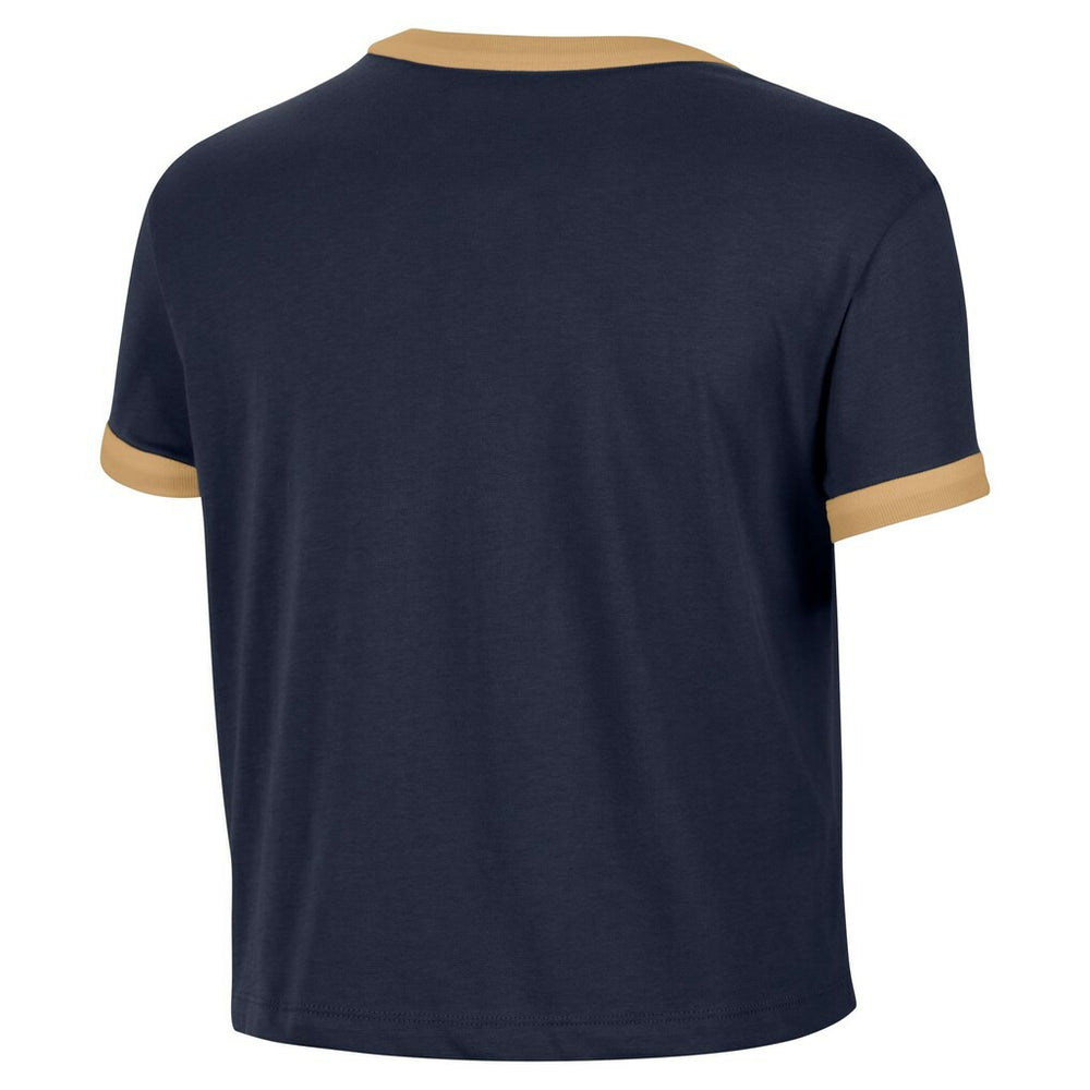 Cleveland Cavaliers Women's Classic Edition Hardwood Classics Essential Vintage Ringer T-Shirt Navy - NBA