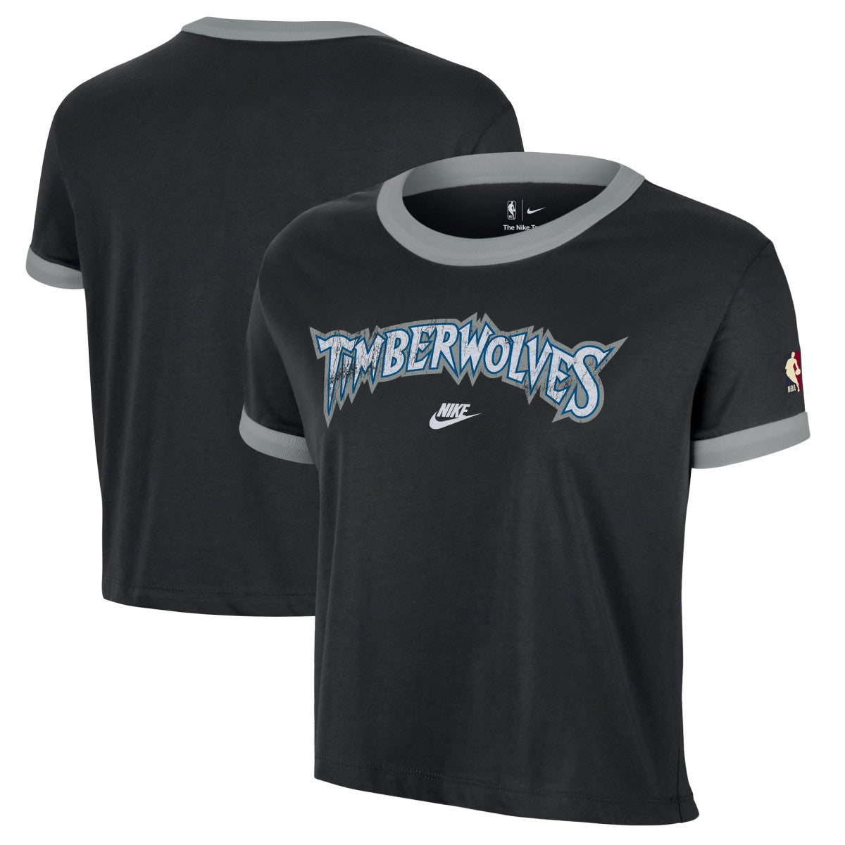 Minnesota Timberwolves Women's Classic Edition Hardwood Classics Essential Vintage Ringer T-Shirt Black - NBA