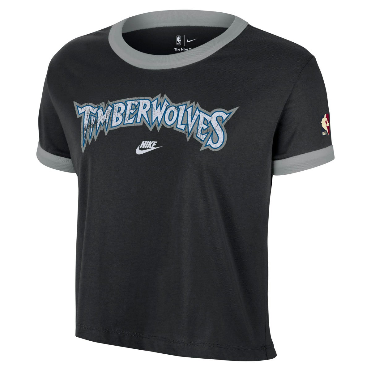 Minnesota Timberwolves Women's Classic Edition Hardwood Classics Essential Vintage Ringer T-Shirt Black - NBA
