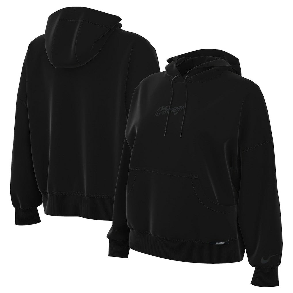 Chicago Bulls Women's 2025/26 City Edition Remix Premium Fleece Hoodie Black - NBA