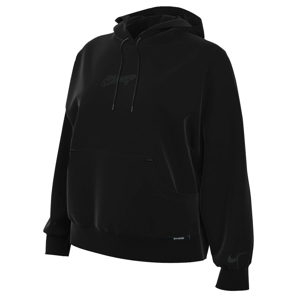 Chicago Bulls Women's 2025/26 City Edition Remix Premium Fleece Hoodie Black - NBA