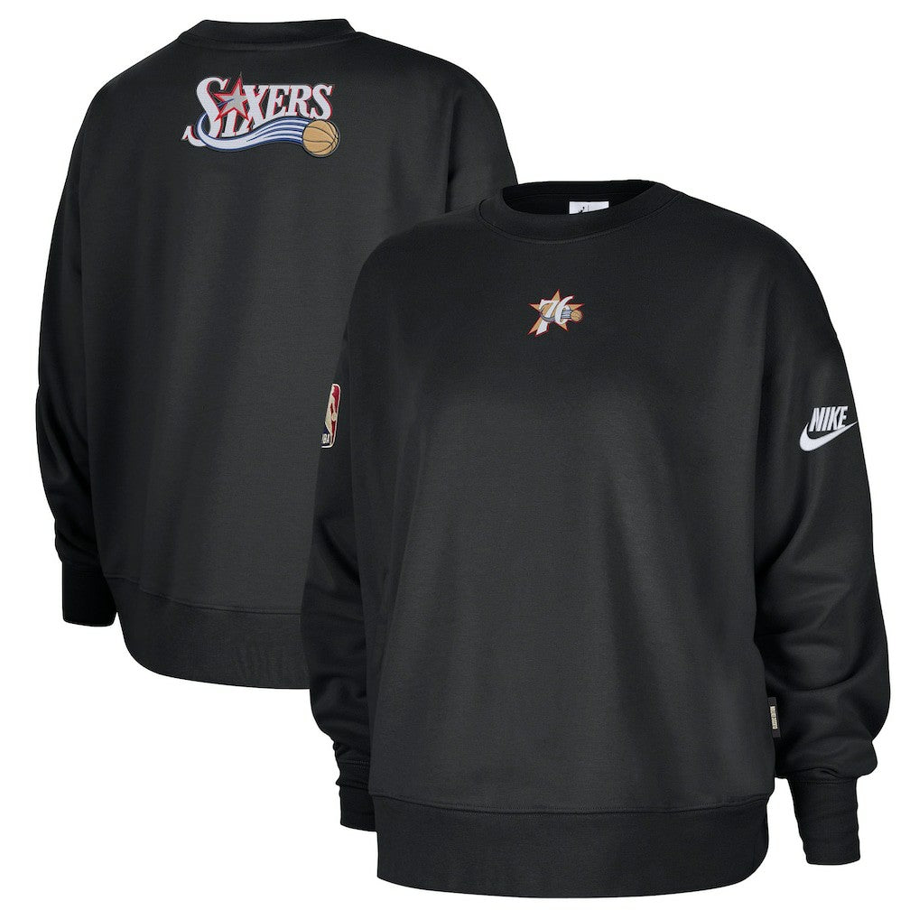 Philadelphia 76ers Women's Classic Edition Hardwood Classics Premium Phoenix Fleece Sweatshirt Black - NBA