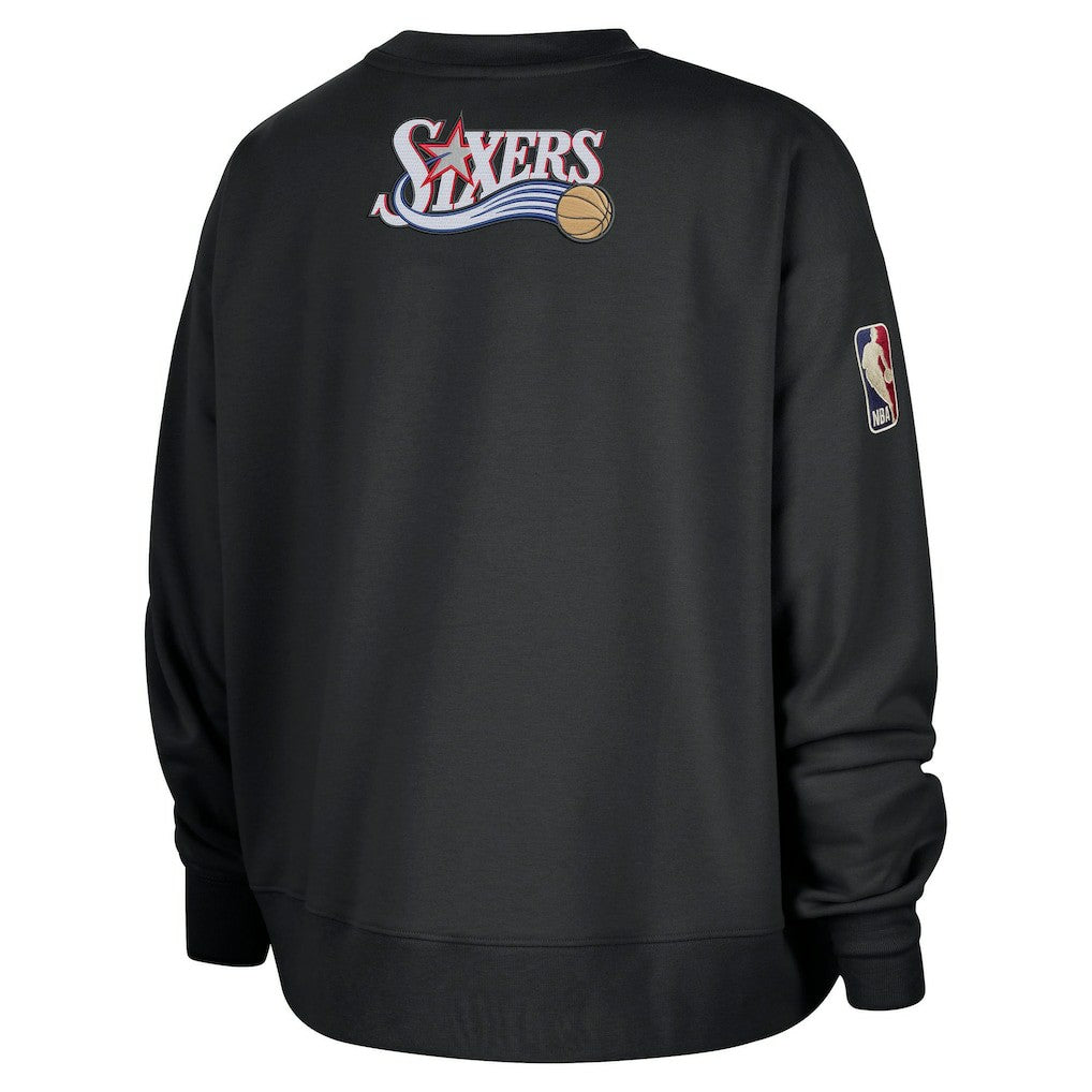 Philadelphia 76ers Women's Classic Edition Hardwood Classics Premium Phoenix Fleece Sweatshirt Black - NBA