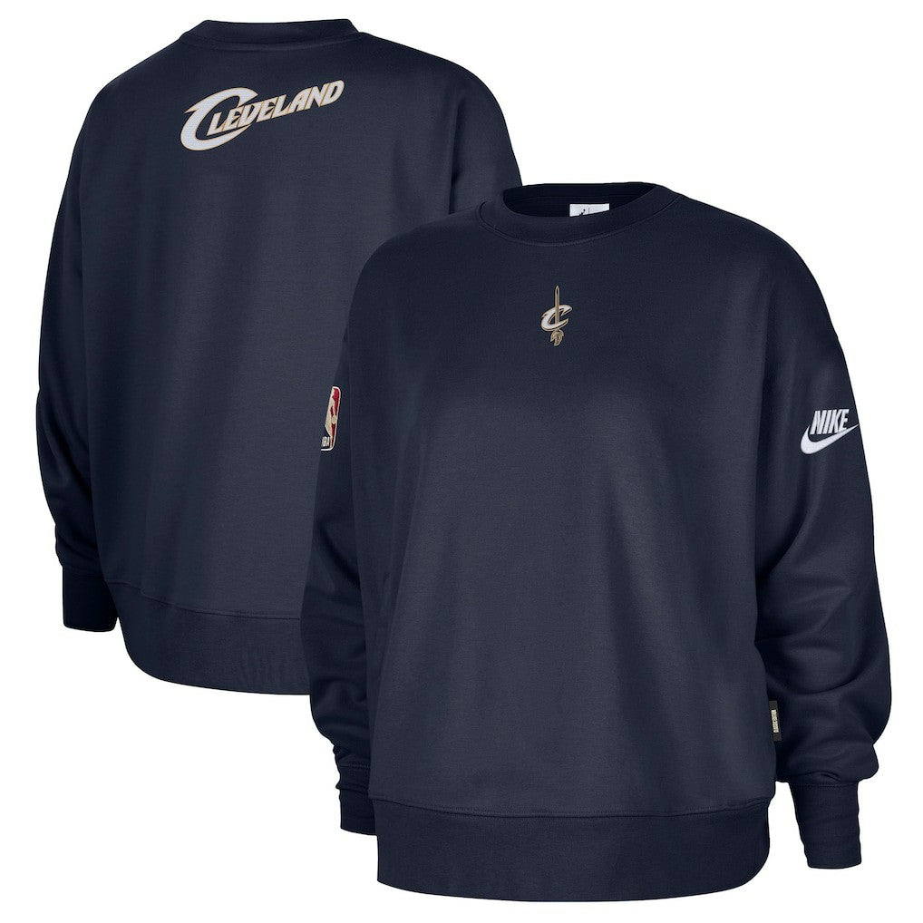 Cleveland Cavaliers Women's Classic Edition Hardwood Classics Premium Phoenix Fleece Sweatshirt Navy - NBA