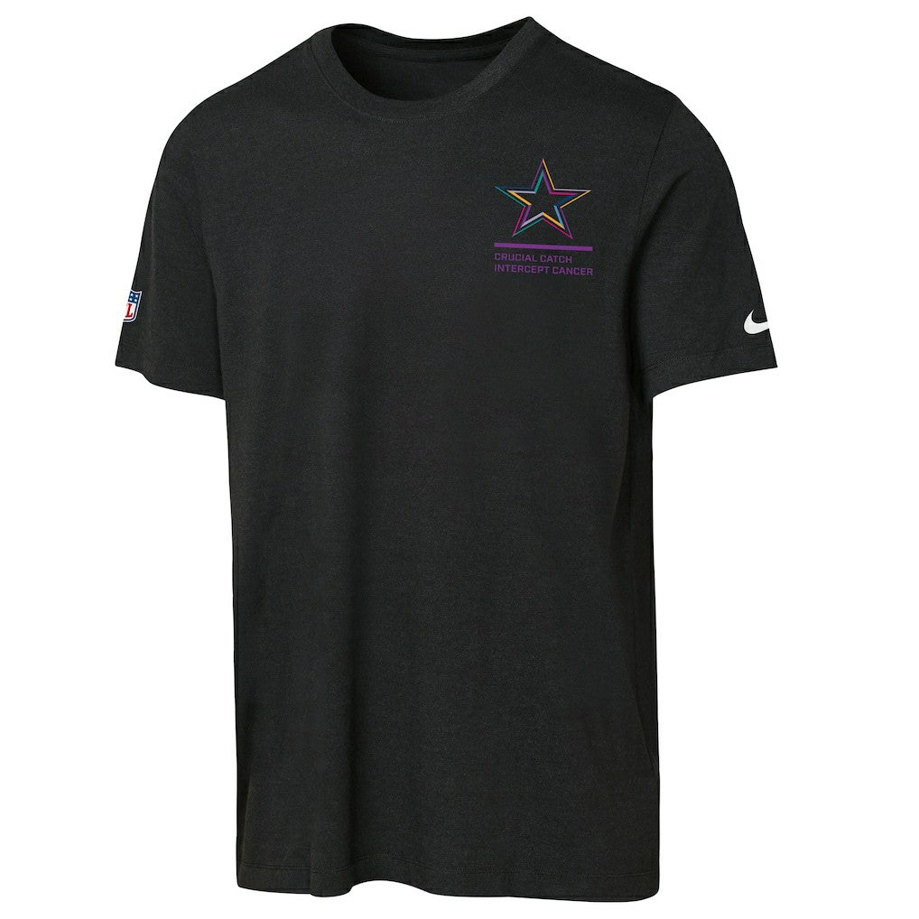 Dallas Cowboys Youth 2025 NFL Crucial Catch Tri-Blend Dri-FIT T-Shirt Black | Nike for Sale